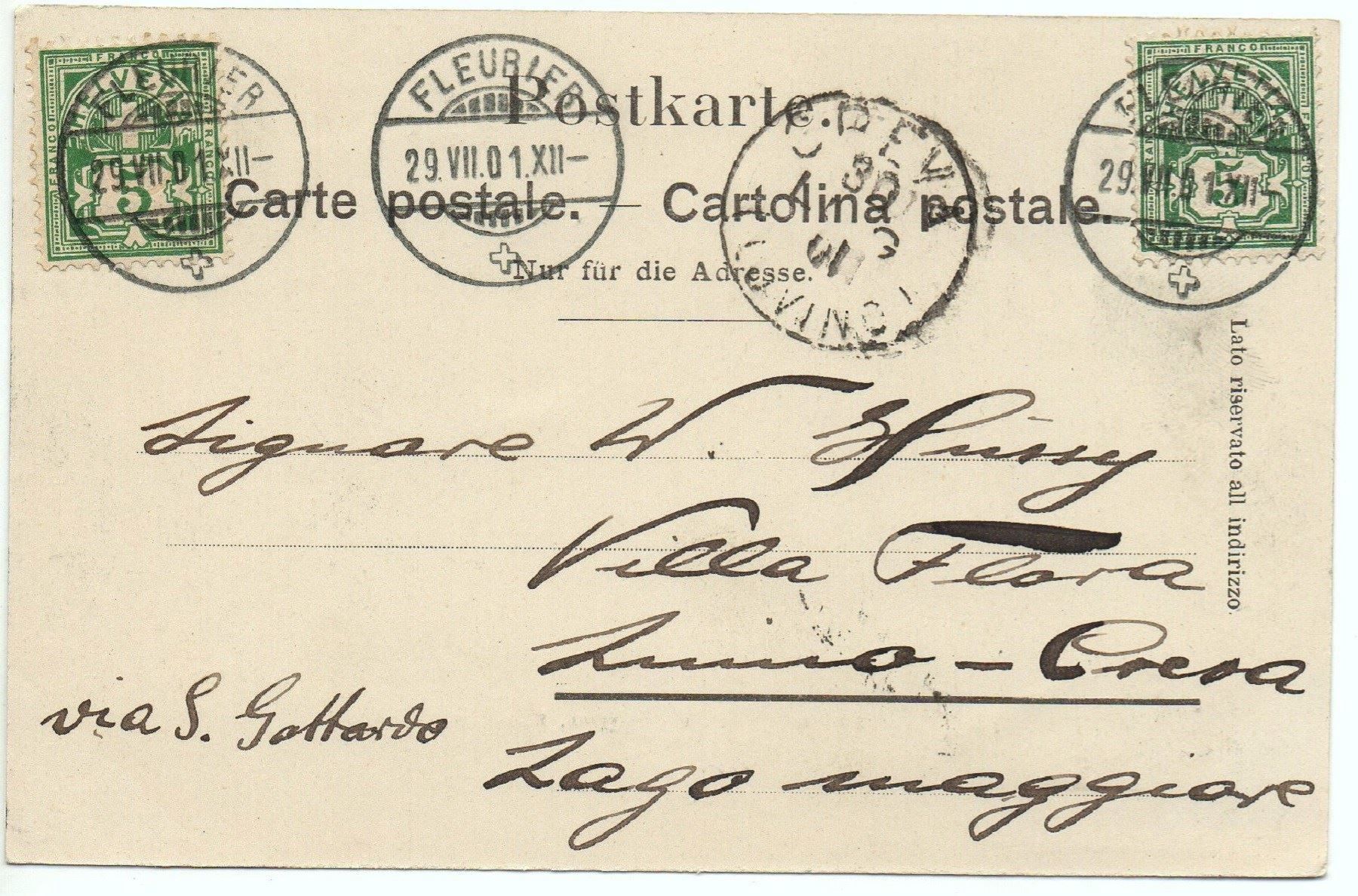 Cartoline postali: FLEURIER Restaurant Brasserie, Kutsche – Usato da Jona venduto da philajona 1