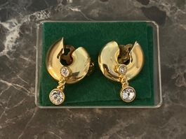 Ohrclips Goldfarben mit Stein modischer Schmuck