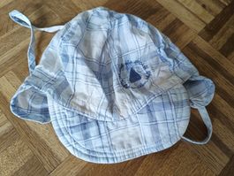 Baby Hut Gr 47 Sonnenhut Kappe blau/weiss