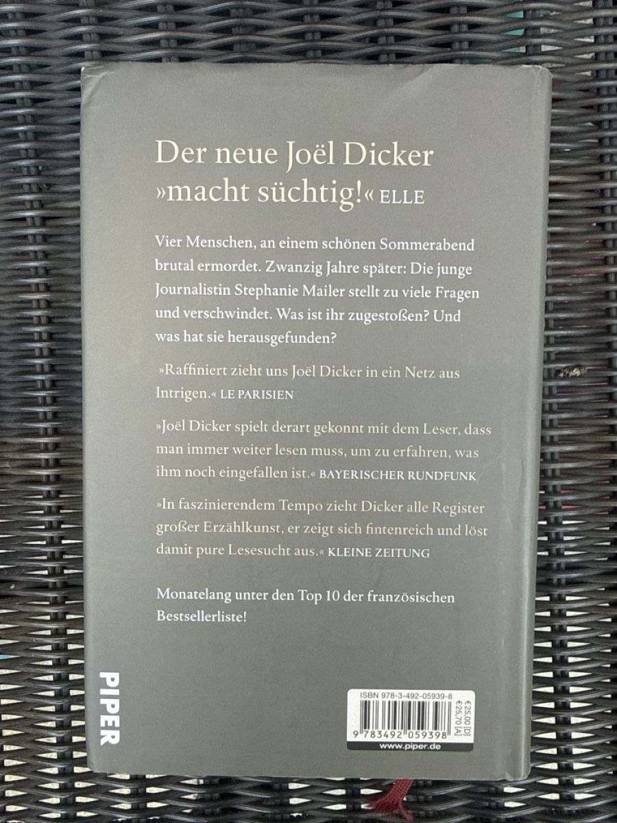 Libri: Joël Dicker Das Verschwinden der Stephanie Mailer Roman – Usato da Zürich venduto da Krikri21 2