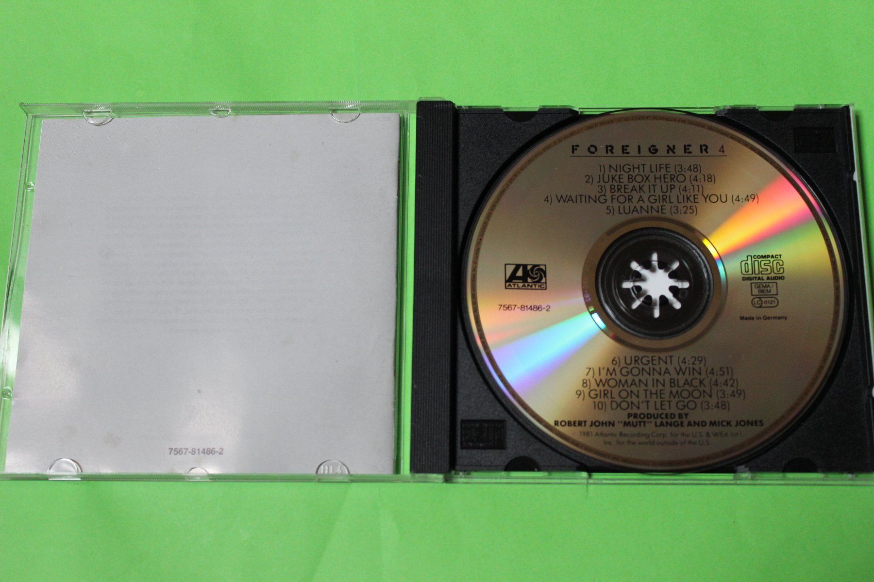 CD: FOREIGNER - 4 (Urgent, Cold as ice) CD 1981 – Usato da Tübach venduto da JamesStone 3