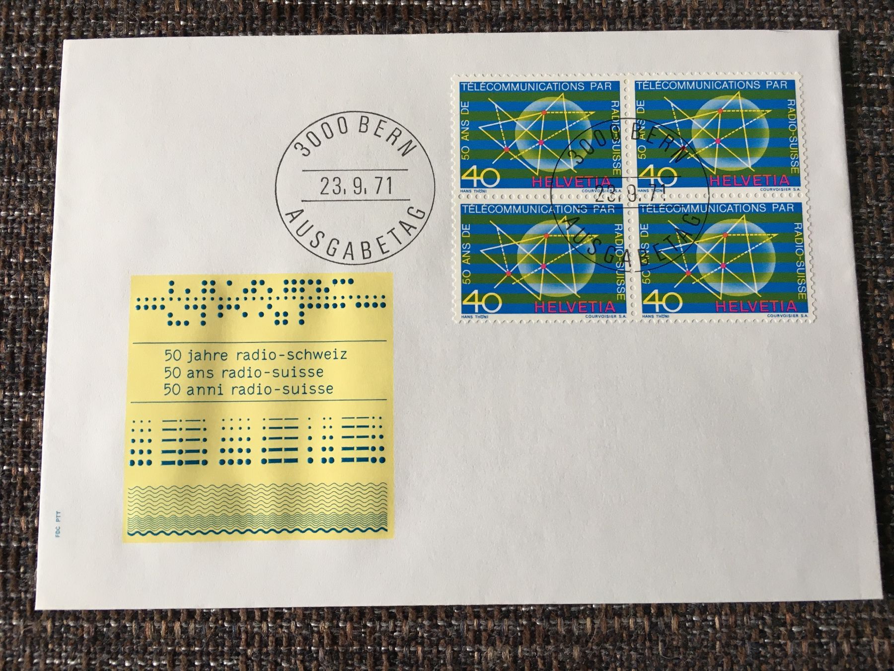 Couverts & Versandtaschen: CH 1971 FDC Ersttagsbrief 3 Stk. – Gebraucht aus holziken von Weston 2