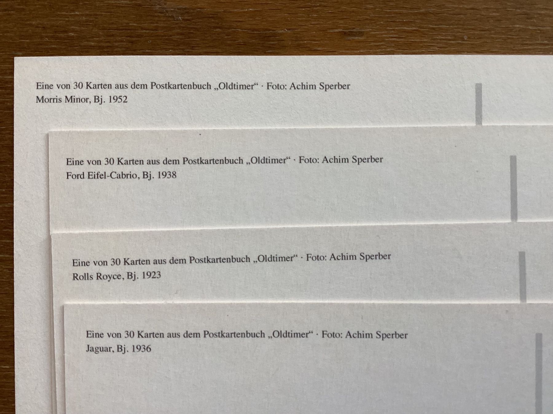 Ansichtskarten: 4 AK Oldtimer Autos im Format 16,3 x 11,5 cm – Gebraucht aus Zürich von tol_b7c7 2