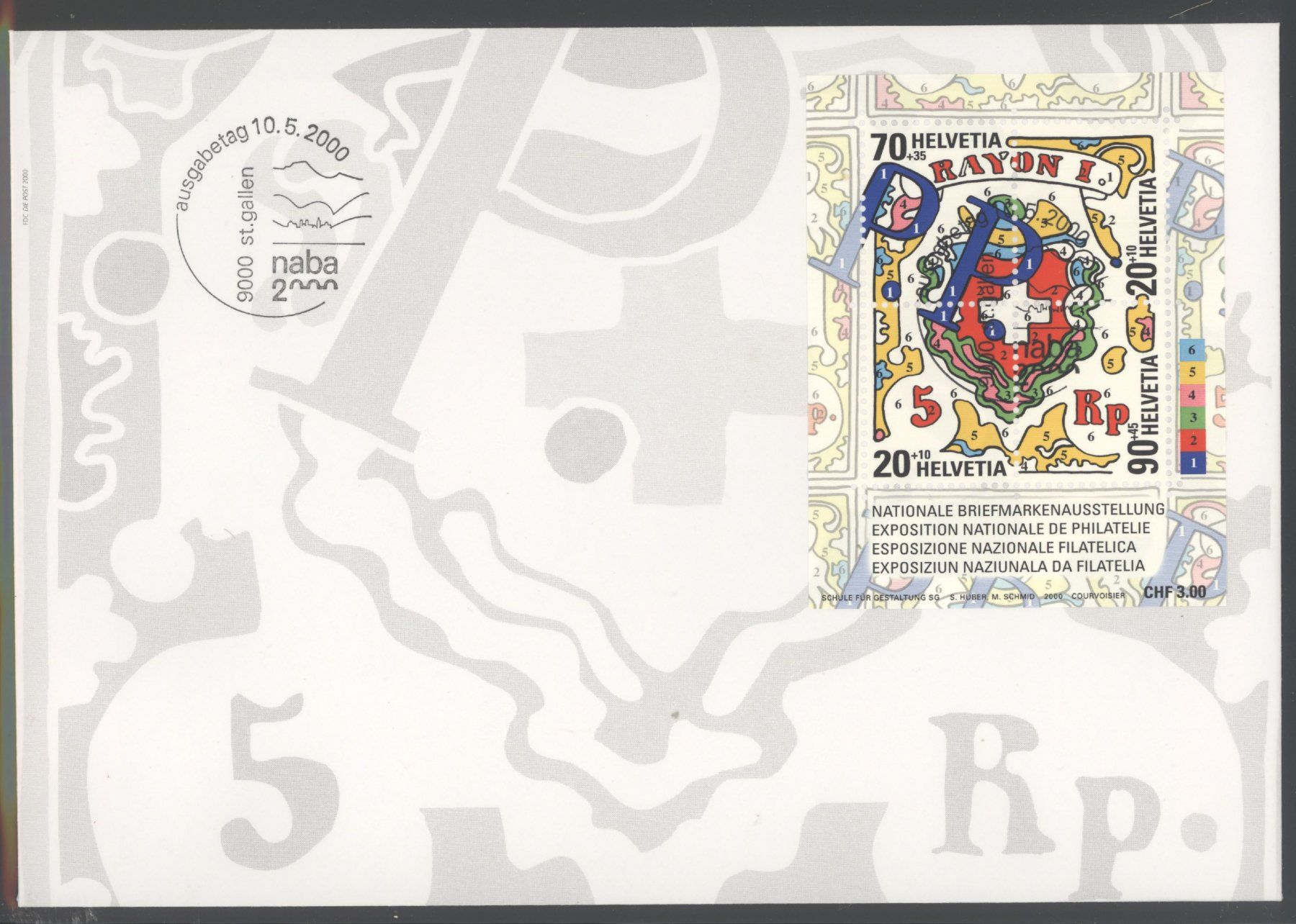 Tutti i francobolli: 2000, FDC, St. Gallen NABA (Nr. W89), Grossformat E6 – Usato da Willisau venduto da Vollstempel
