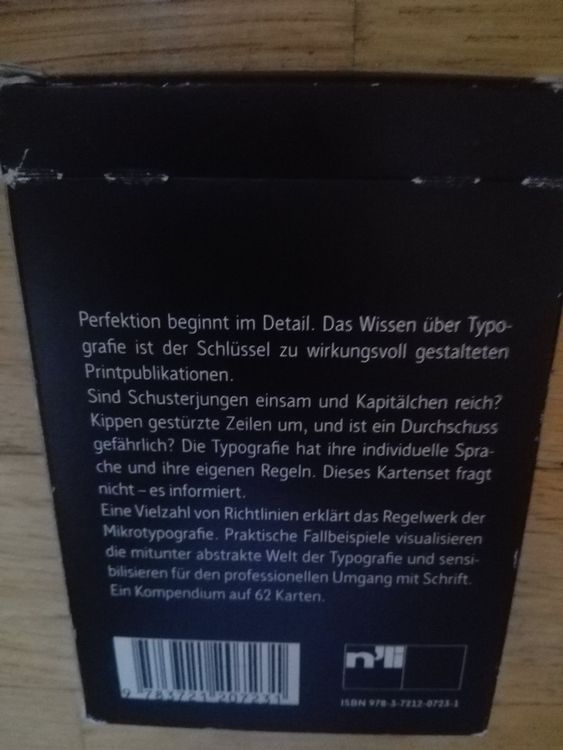 Typocards Regeln & Begriffe zur Mikrotypographie Kaufen auf Ricardo