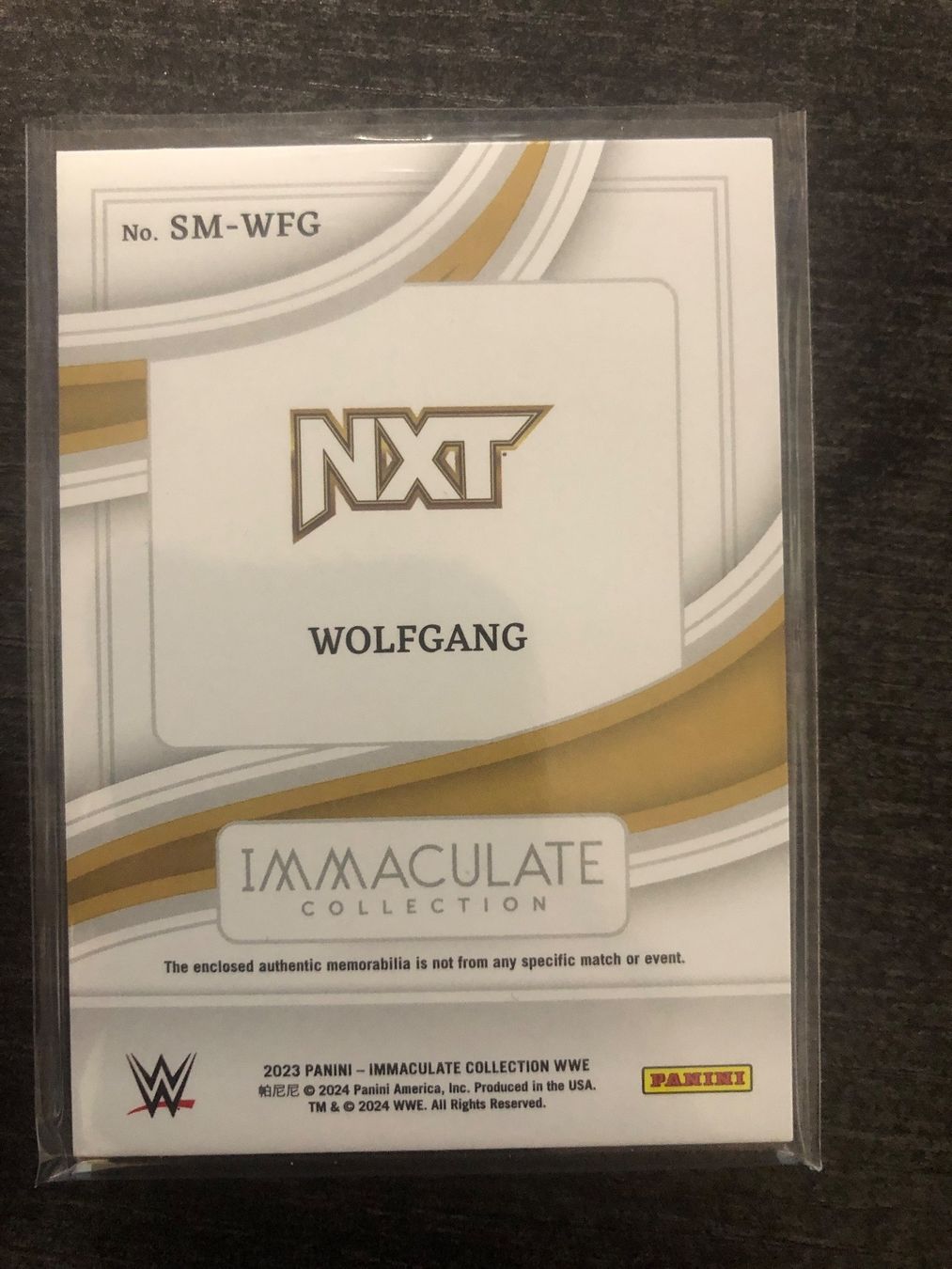 Topps Carte collezionabili: Panini Immaculate WWE Wolfgang Patch 09/35 – Usato da Wangenried venduto da Garagara 1