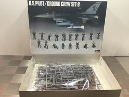 HASEGAWA U.S.PILOT/GROUND CREW SET:B 1/48