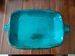 Large Pottery Ceramic Teal Glazed Serving Platter Artisan