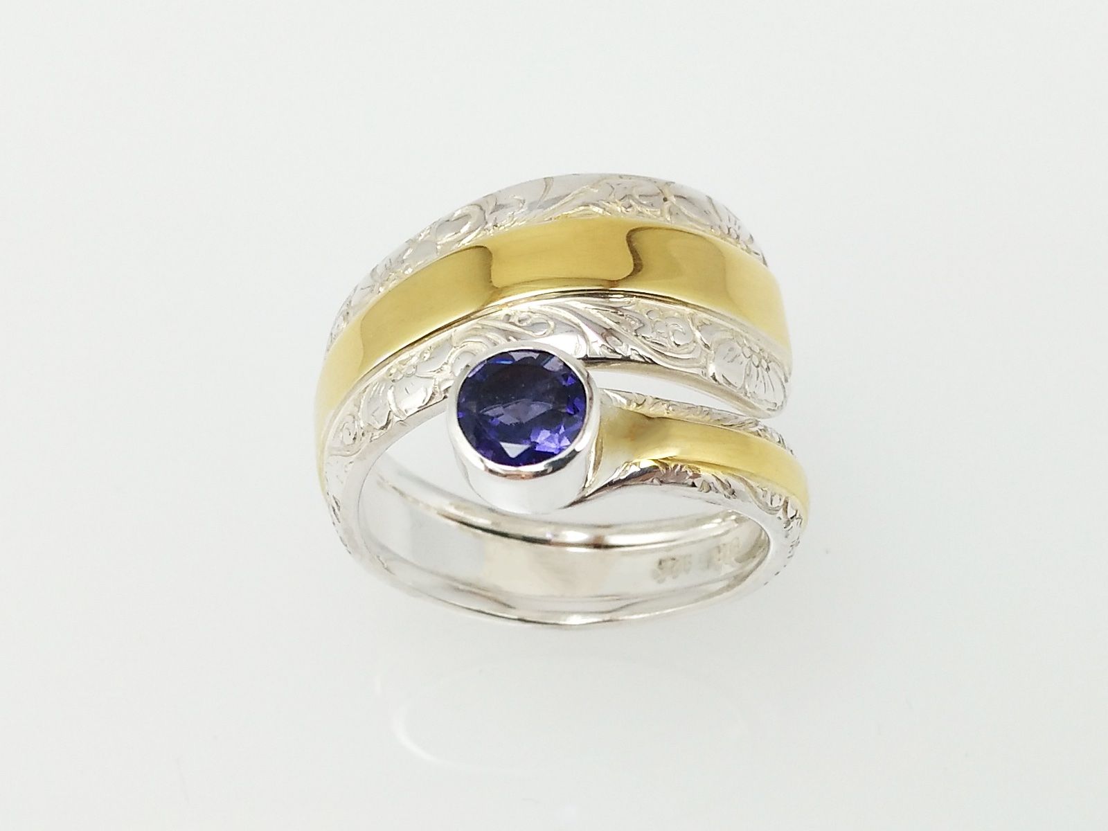 Anelli: Silberring teilvergoldet mit Iolith – Nuovo e nell'imballaggio originale da Meilen venduto da Byrd-bijoux 3