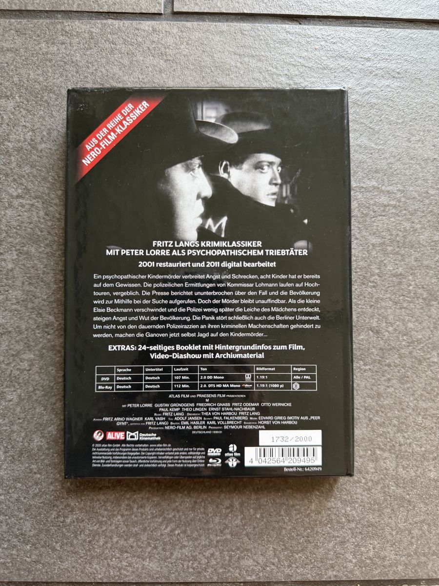 Alle DVDs: Fritz Lang M Blu-ray Mediabook – Gebraucht aus Zürich von cENS0R 1