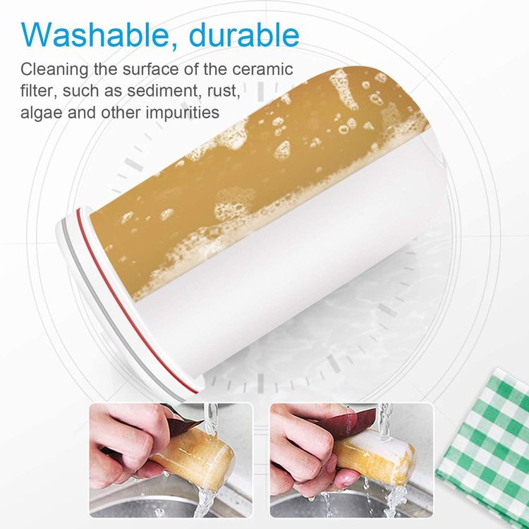 Gevvnss Wasserfilter Für Wasserhahn - 4 Aktivkohle Filterkartuschen Edelstahl