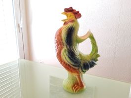 Pichet coq vintage en barbotine St-Clément France 