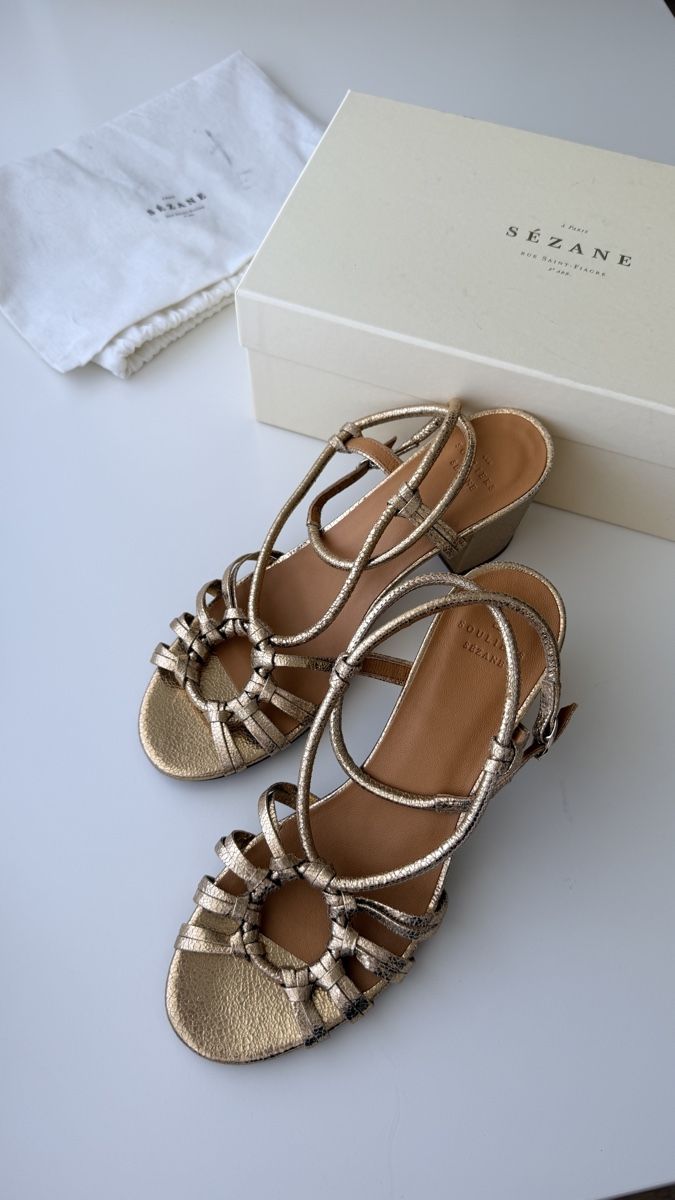 Sezane Scarpe da donna: Sézane Gloria Sandale 38 Smooth Gold – Nuovo (secondo la descrizione) da Wallisellen venduto da kar_gv8n 5