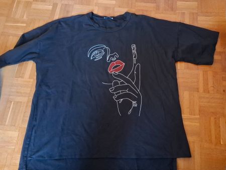 Shirt noir visage neuf/Shirt schwarz mit Gesicht neu