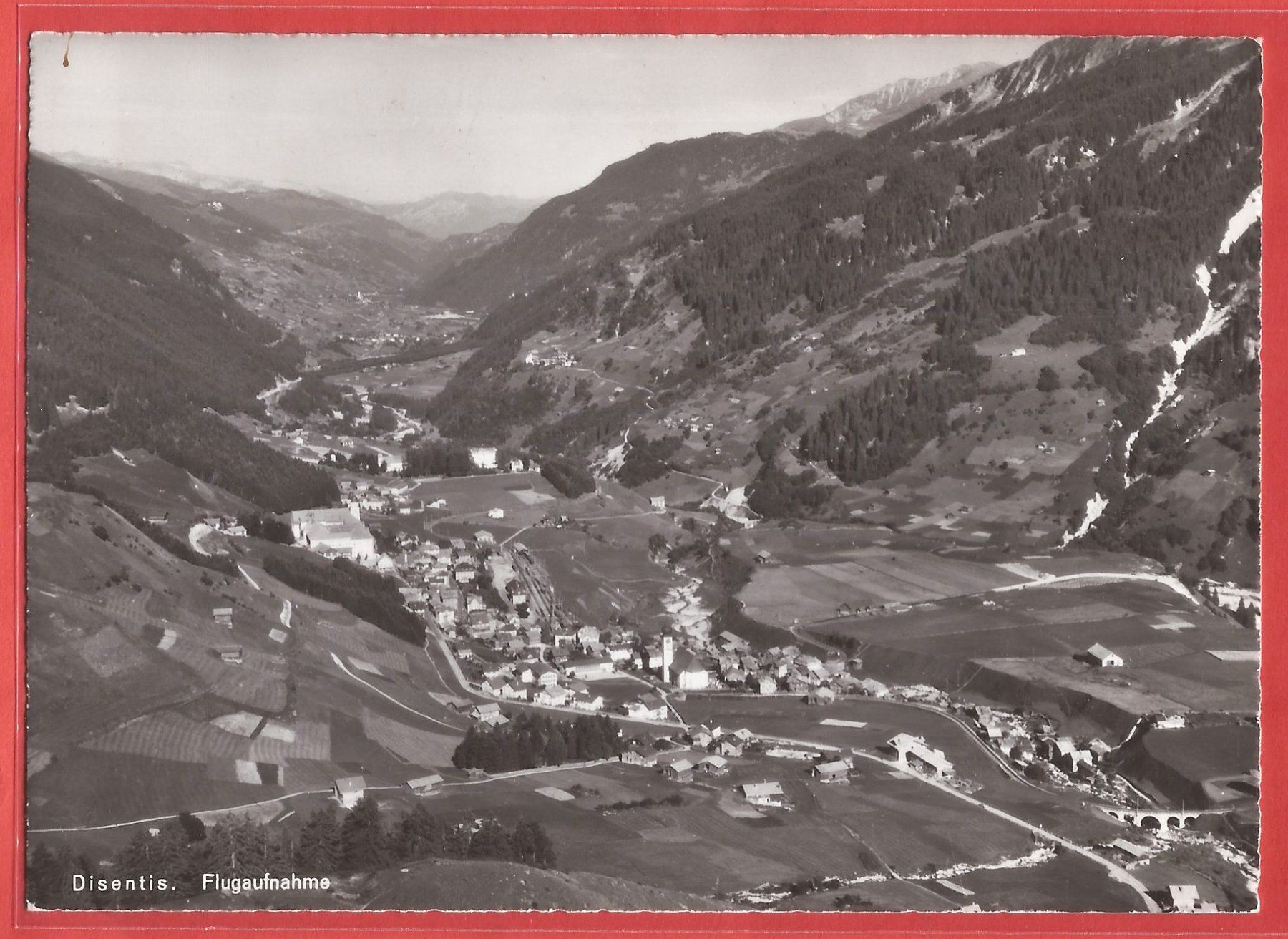 Cartoline postali: Disentis - Flugaufnahme ca. 1960 – Usato da Fislisbach venduto da Porano