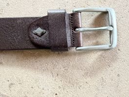  Ledergürtel TEAMWORK schwarz Leder mit Schnalle