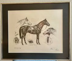 Klaus Philipp-Turfkönig Rennpferd-Kunstdruck-signiert