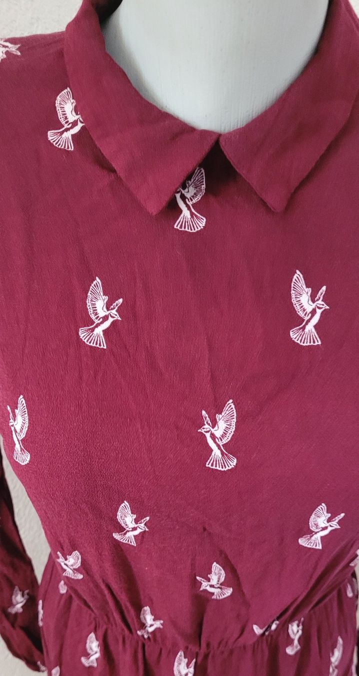 H&M Vestiti: Gemustertes Kleid von H&M Gr. 36 weinrot – Nuovo (secondo la descrizione) da Füllinsdorf venduto da Sunnebliemli7 2