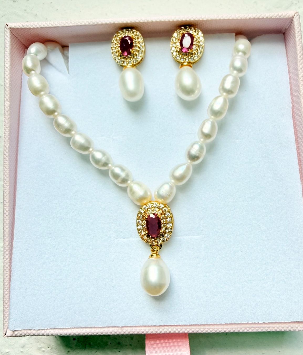 Sonstiger Schmuck: Parure Ruby Perle – Neu und originalverpackt aus St-Maurice von Sandrinette123 2