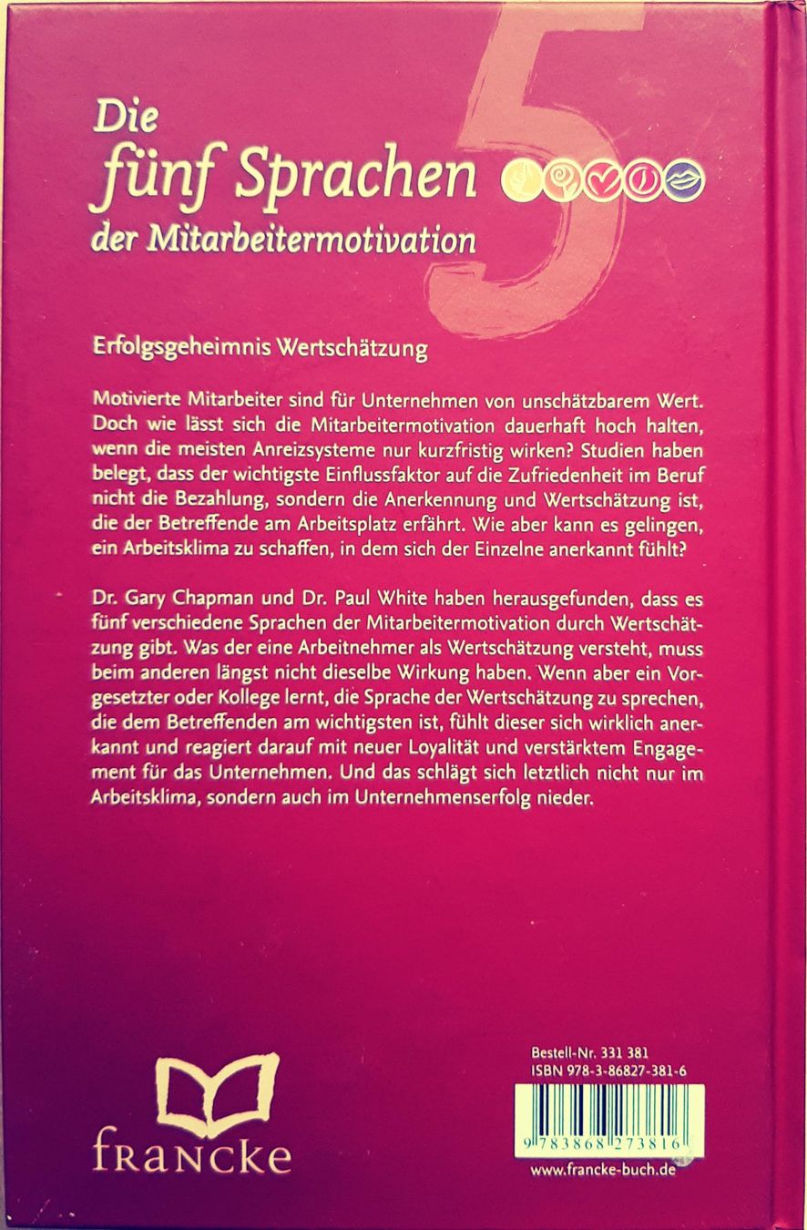 Livres: Die 5 Sprachen der Mitarbeitermotivation – Neuf (Voir description) à Niederhasli par pri_62hf 1