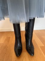 Lederstiefel schwarz 38 Mango selten getragen