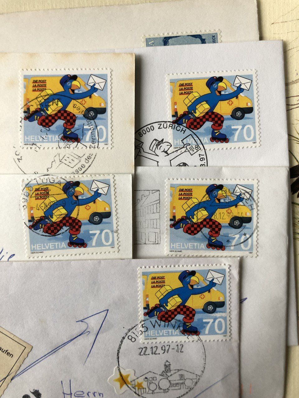 Karten: 7 Karten Couvert mit Globimarke und andere Marken – Neu (gemäss Beschreibung) aus Winkel von Kade50 2