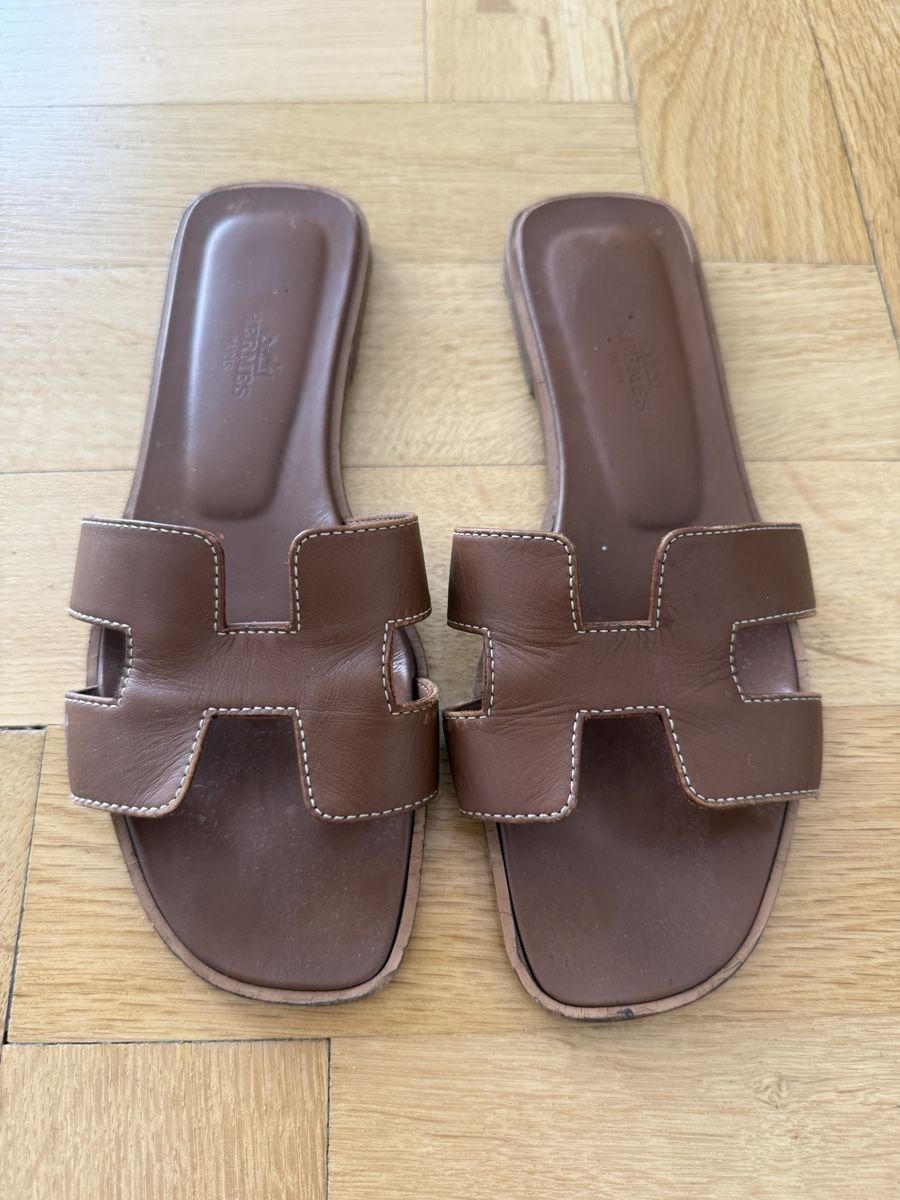 Hermès Scarpe da donna: Hermès Sandals Brown Leather Size 37  – Usato da Zürich venduto da geraldinebiene