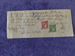 Teil Ganzsache mit Gebührenmarken Bern 1880