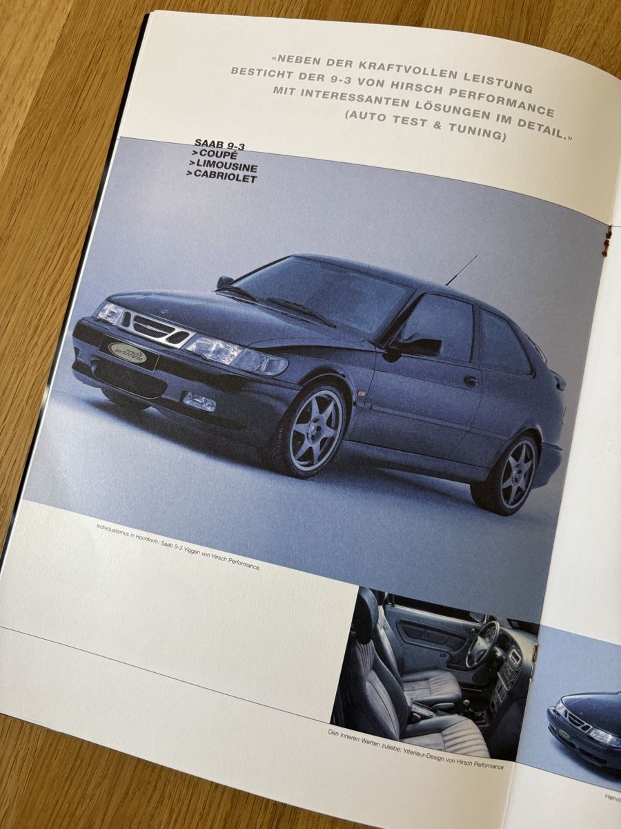 Saab Dokumente: Hirsch Performance Broschüre SAAB 9-3/9-5  – Gebraucht aus Rikon im Tösstal von Spellbinder 3