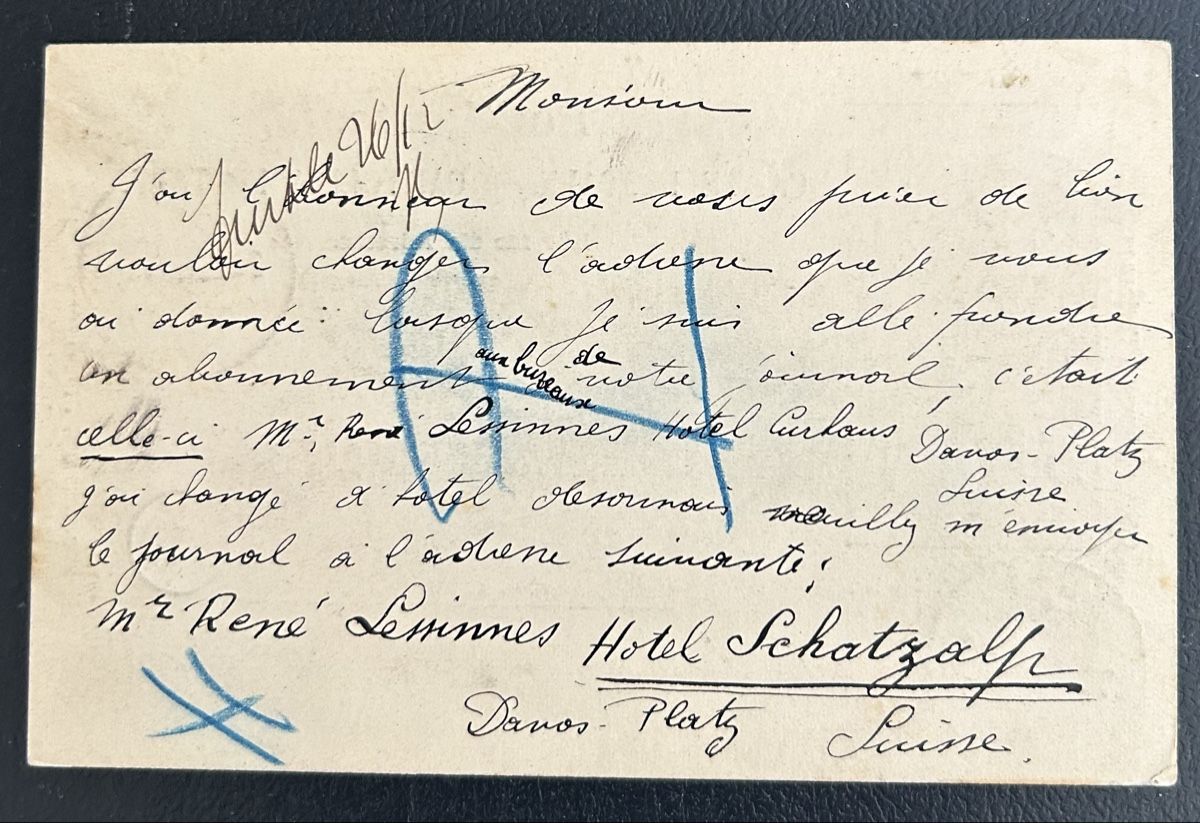Tous les timbres: UPU Postkarte 1900 Davos Brüssel  – D'occasion à Horw par Tellbub 1