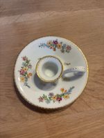 Kerzenhalter Porzellan Blumenmuster Goldrand