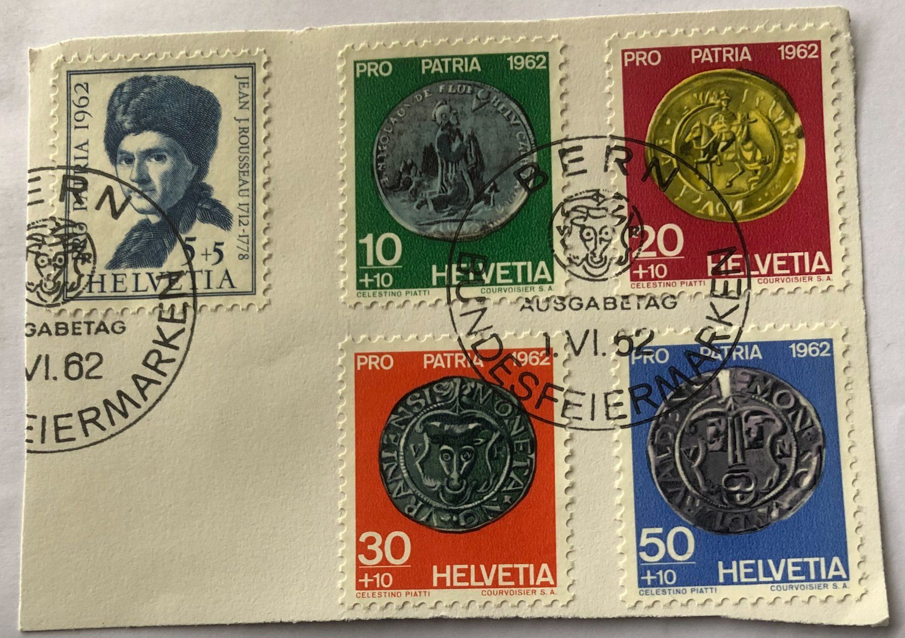 Tutti i francobolli: PRO PATRIA BRIEFMARKEN SET GESTEMPELT 1962 – Usato da Aarau venduto da Billa007