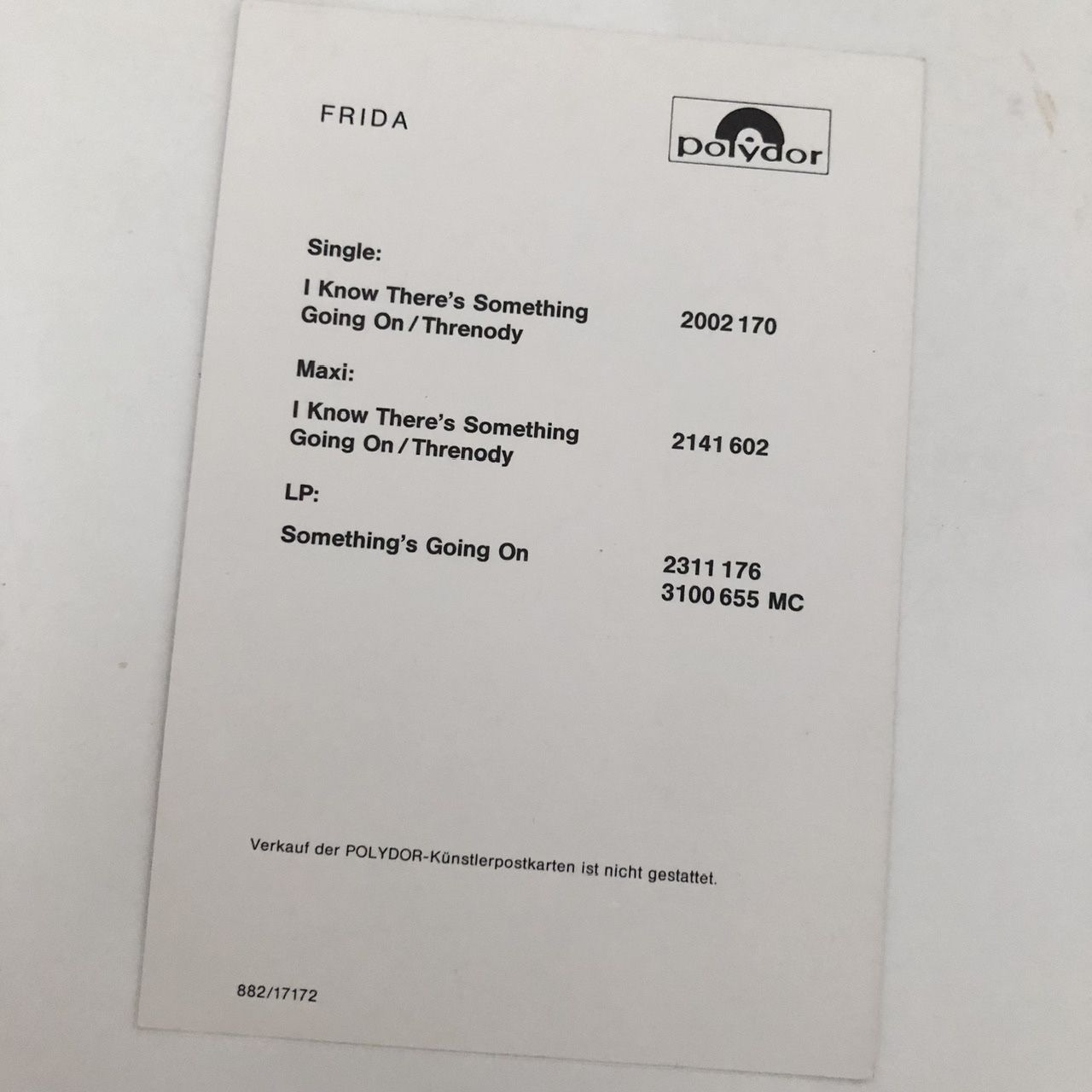 Autogramme: ABBA Frida 80iger Autogramm Karte – Gebraucht aus Wettingen von ABBA-Retro 1