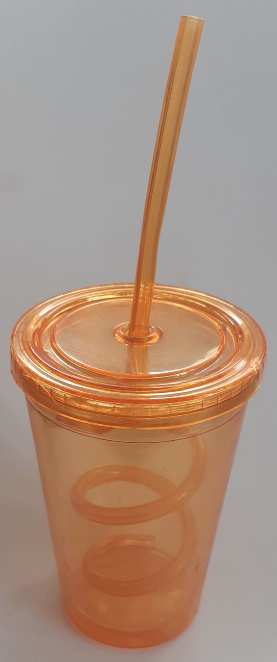 Bicchieri: Gobelet avec couvercle et paille - Orange – Usato da La Chaux-de-Fonds venduto da beasach
