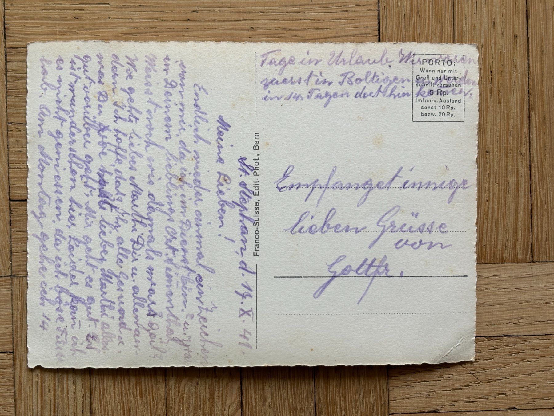 Cartoline postali: Ansichtskarte Zweisimmen, 1941 oder früher – Usato da Wettingen venduto da _Nordliechtli_ 1