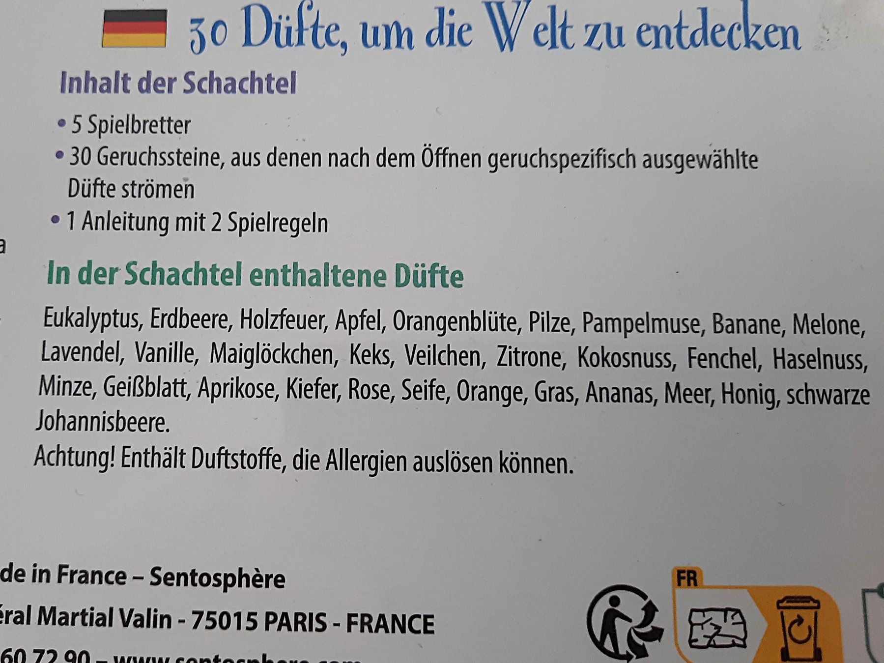 Spiele: SENTOSPHÈRE Die Lotterie der Düfte – Neu (gemäss Beschreibung) aus Beinwil am See von Restwert_Beinwil 4