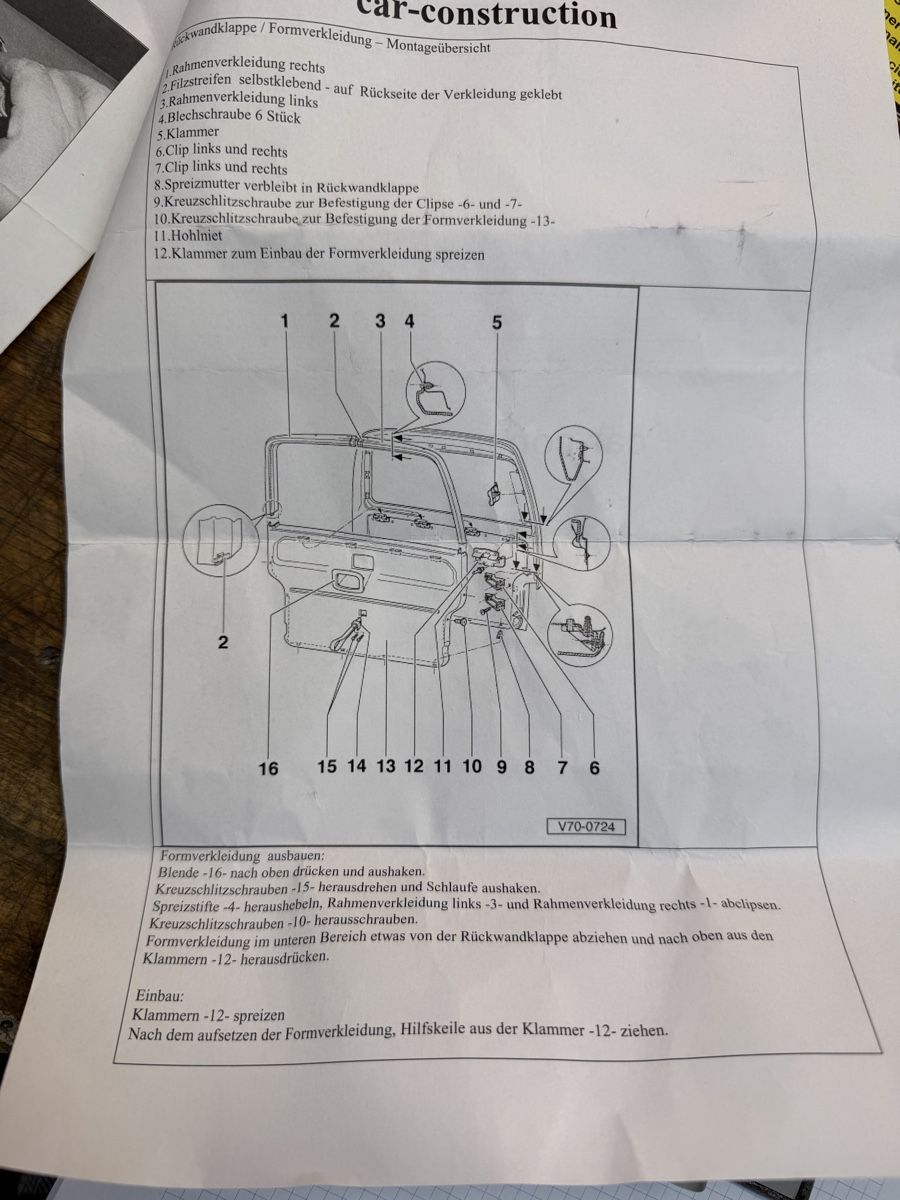 VW Autres accessoires p. véhicule: VW T4 Einbruchsschutz Heckklappe Camper Bus – Neuf (Voir description) à Engelburg par igetnocow 3