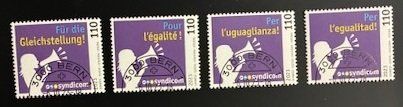 Tutti i francobolli: 4 Sprachen Gewerkschaft Syndicom – Usato da Quartino venduto da Gutri44