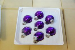 Weihnachtkugeln violett, Glas-Baumschmuck