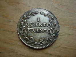 (W5) Ticino 1 Quarto Franco 1835  VZ-