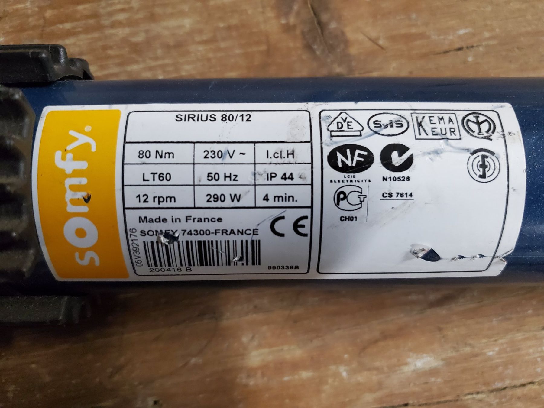 Somfy Tende da sole: Somfy Rohrmotor sirius 80Nm – Usato da unterschächen venduto da explos