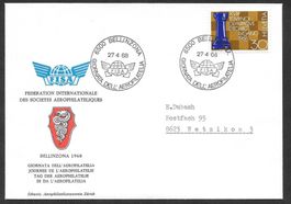 Sonderbrief Tag der Aerophilatelie Bellinzona 27.4.1968