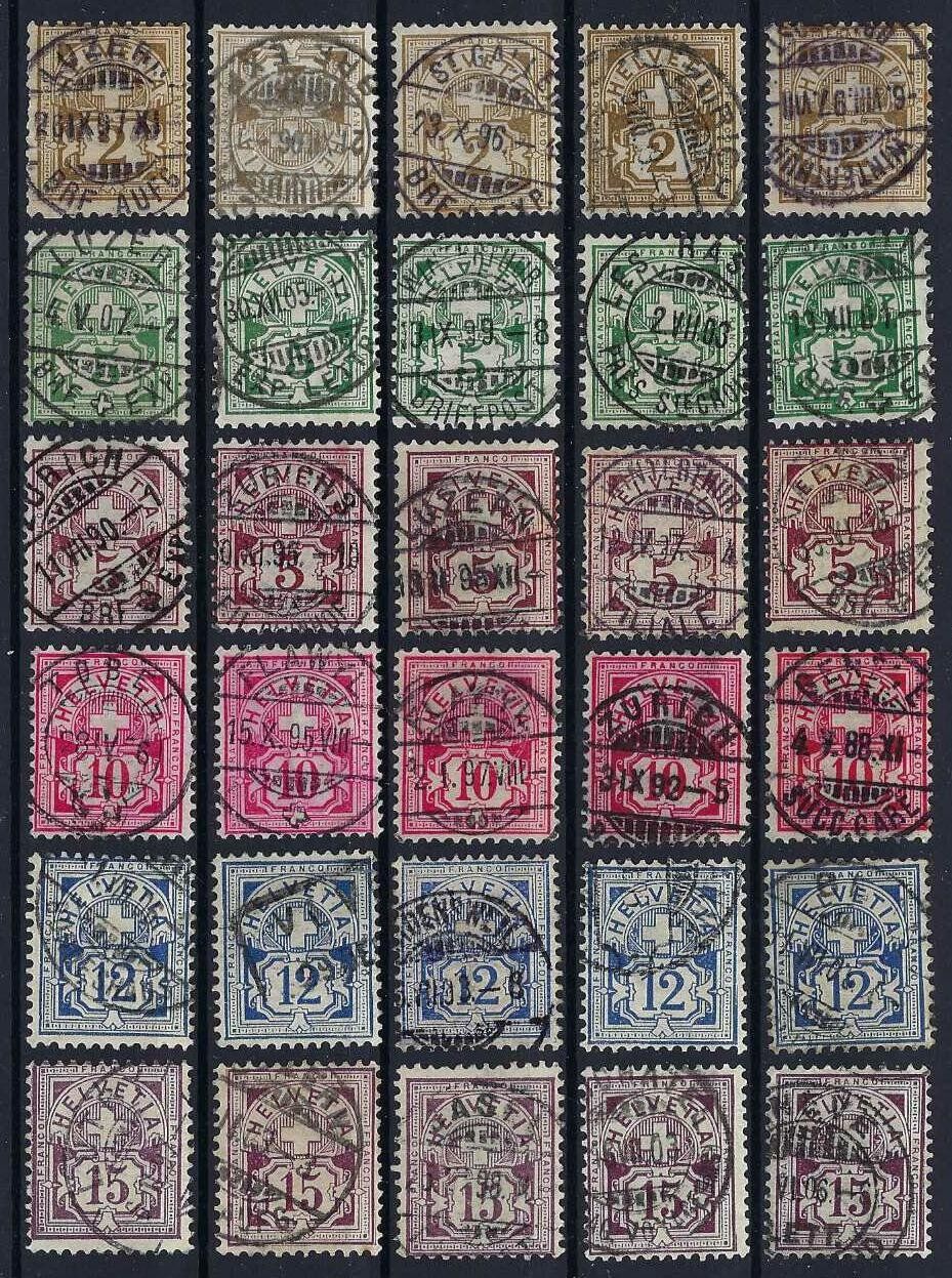 Tutti i francobolli: LUXUS Vollstempel Lot Ziffermuster – Usato da Hitzkirch venduto da walti1959