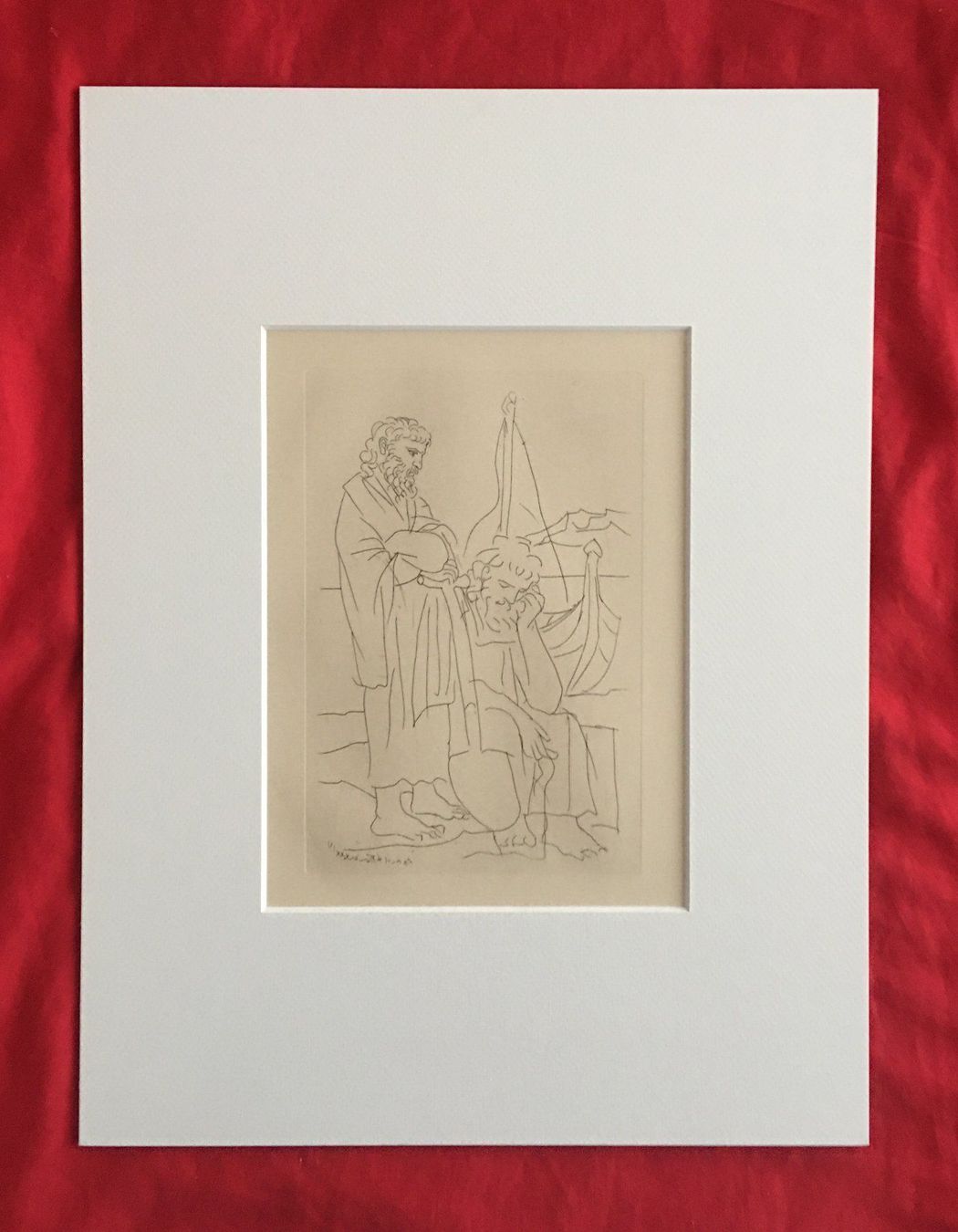 Grafica & Litografie: Pablo Picasso "Zwei Greise und ein Boot"    HANDPRESSENDRUCK – Usato da Nennigkofen venduto da Sommersonnen 1