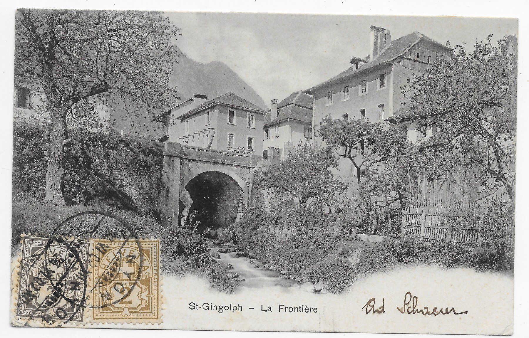 Cartoline postali: St-Gingoph - La Frontière um 1902 – Usato da Hefenhofen venduto da Richsalz