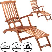 2x Sonnenliege Klappbar FSC® 160kg Belastbar Deckchair