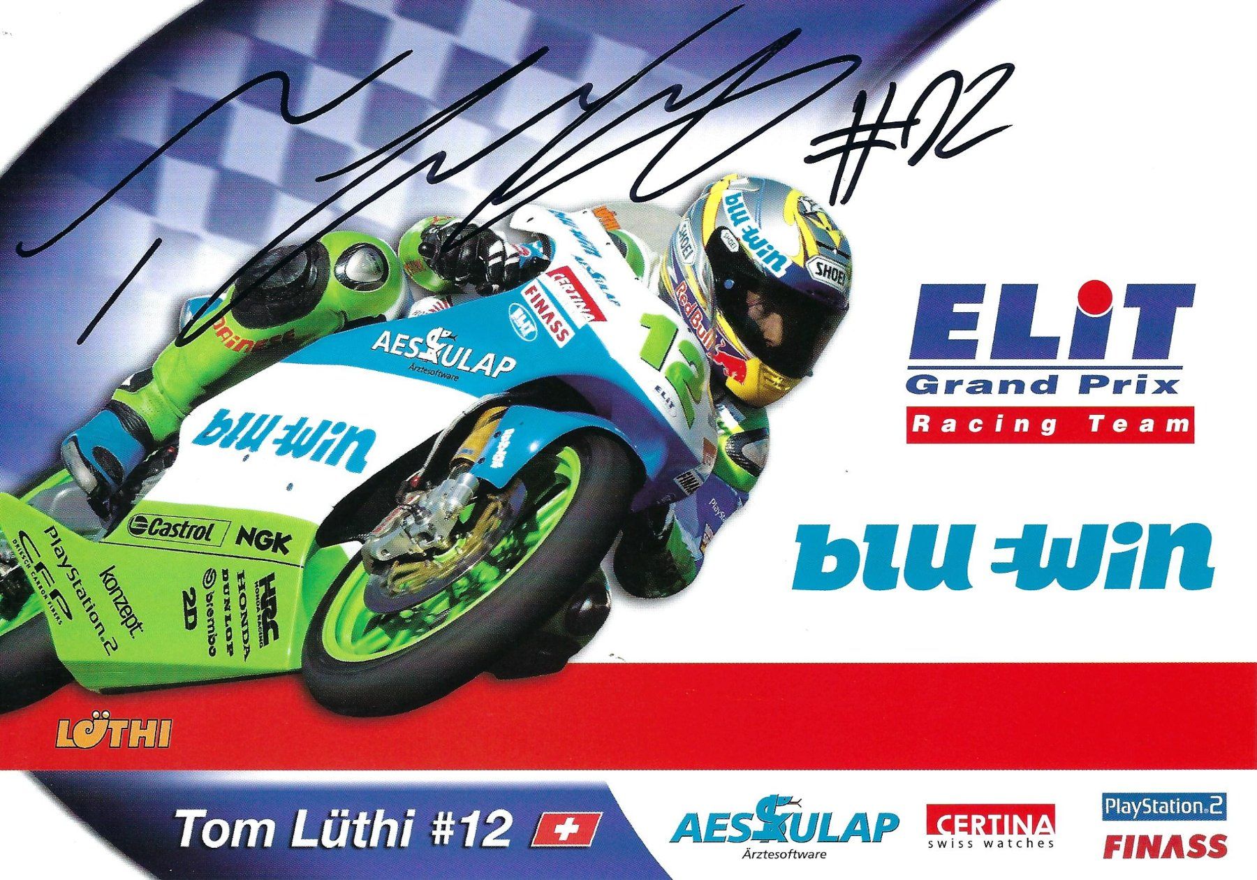 Autografi: Autogrammkarte; Tom Lüthi, 125ccm-WM – Usato da Aarburg venduto da Hktm