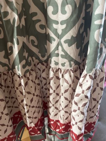 Maxi Jupe longue imprimée vert beige marron bordeaux XS/S