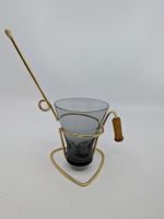 Mid Century Glas mit Halterung