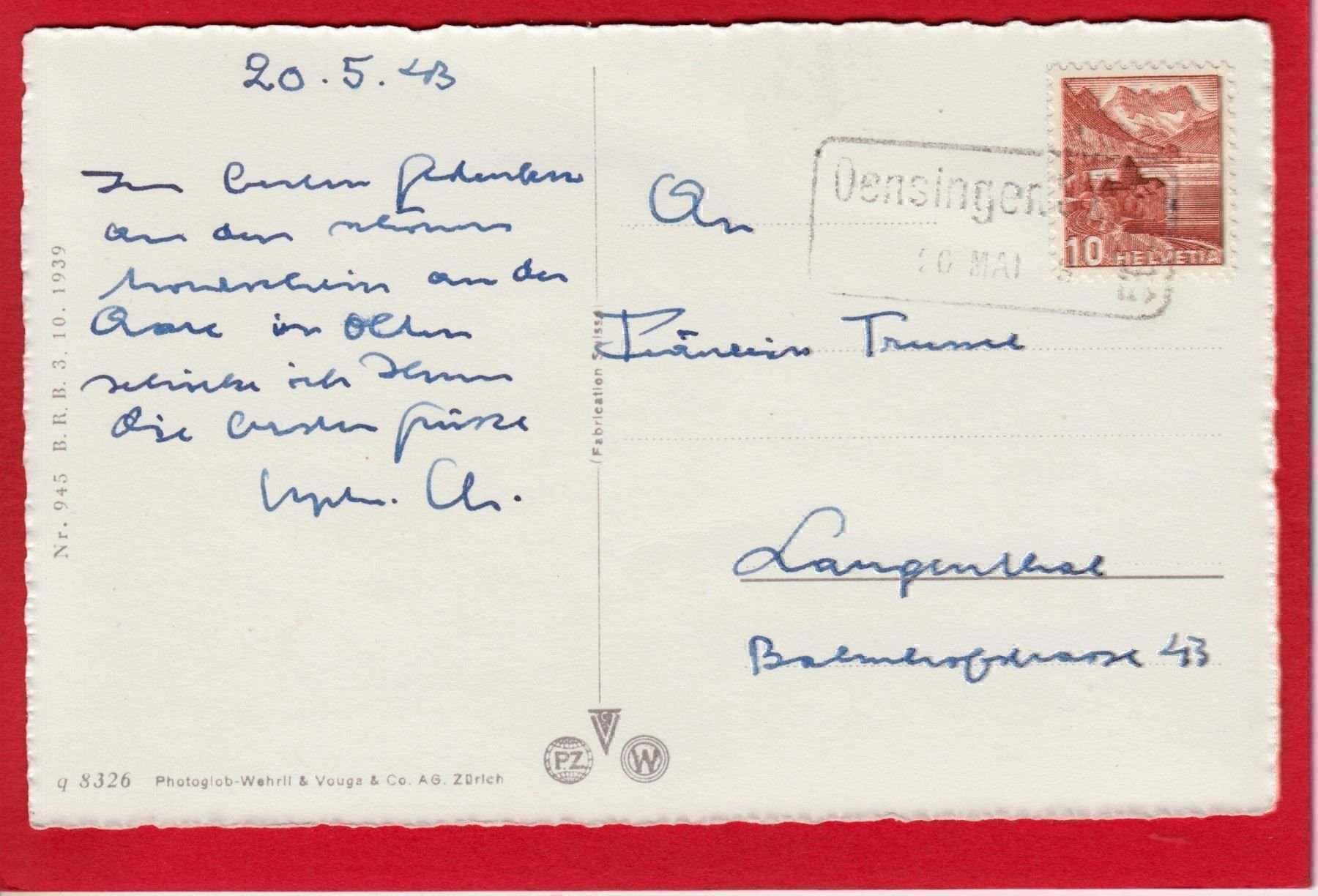 Ansichtskarten: OENSINGEN, STEMPEL – Gebraucht aus Grüningen von Kartenlaube 1